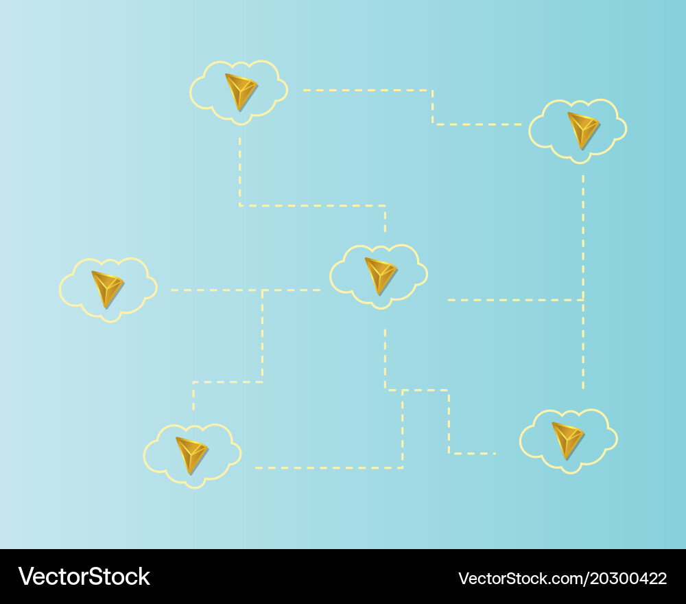 Cryptocurrency tron blockchain cloud conbackground vector image