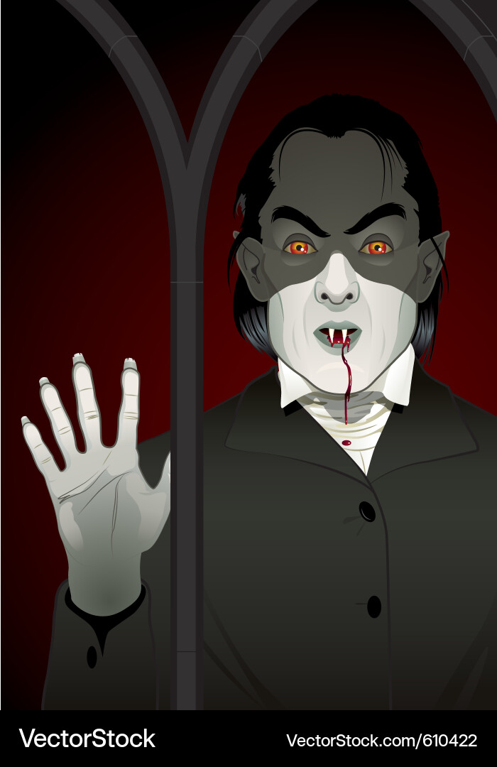 Dark Vampire at Window Vector Image
