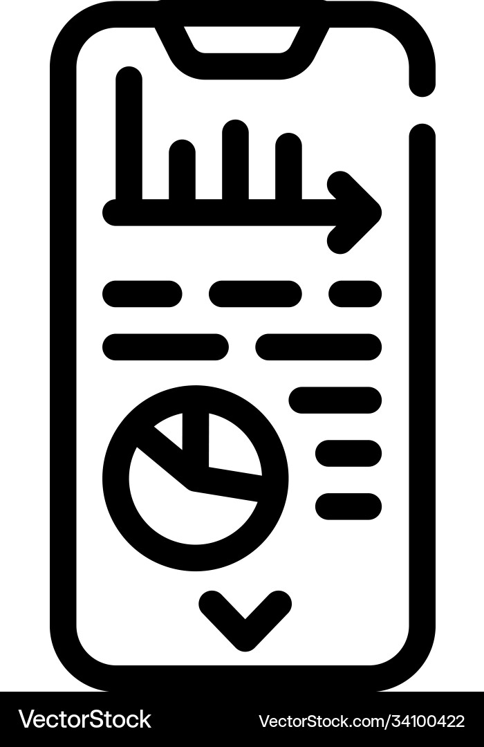 Data analysis mobile app line icon Vector Image