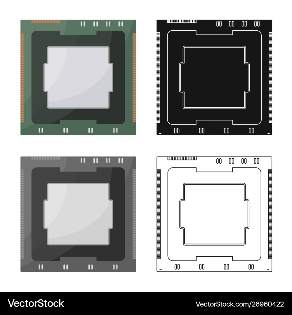 Design processor and chip sign vector image