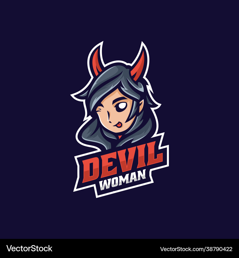 Devil Sport Logo - Woman Vector Image