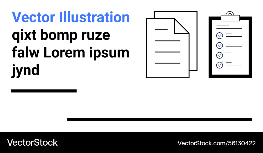 Document management with checklist and pages Document management with checklist and pages vector image