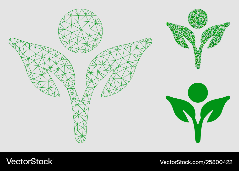 Eco man mesh network model and triangle Eco man mesh network model and triangle vector image