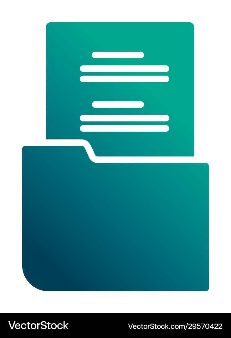 Folder with file sheet gradient style icon vector image