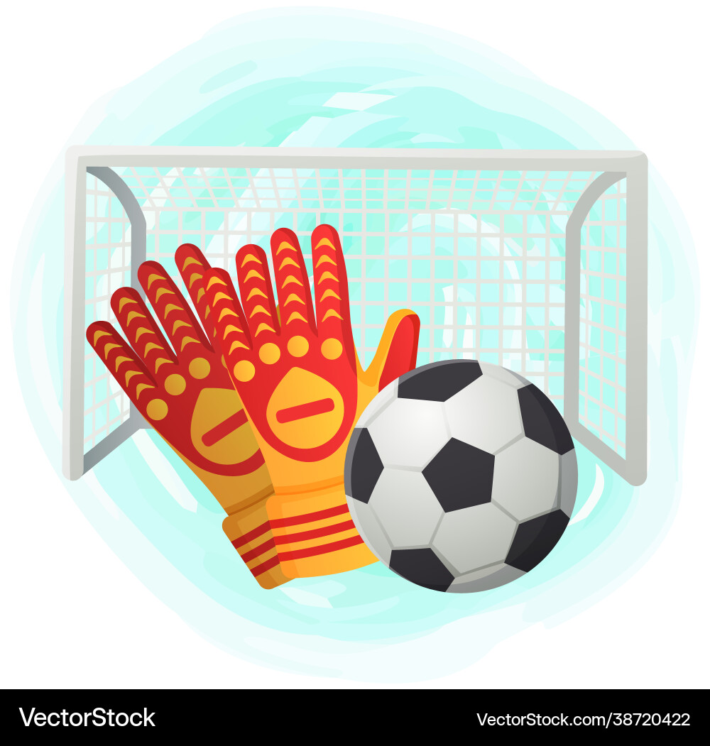 Goalkeeper Schutzhandschuhe fangen Fußball Goalkeeper Schutzhandschuhe fangen Fußball vektorbild