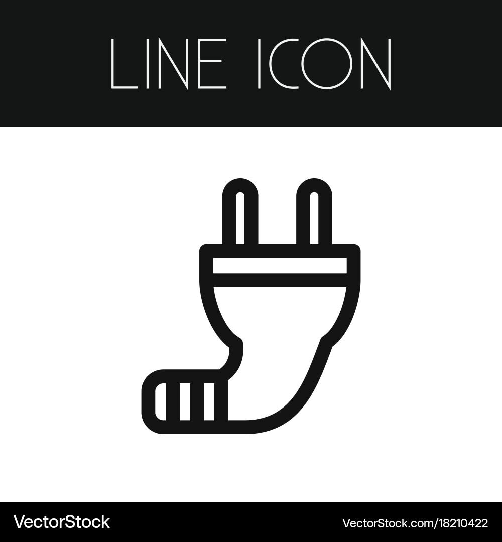 Isolated cord outline wire element can vector image