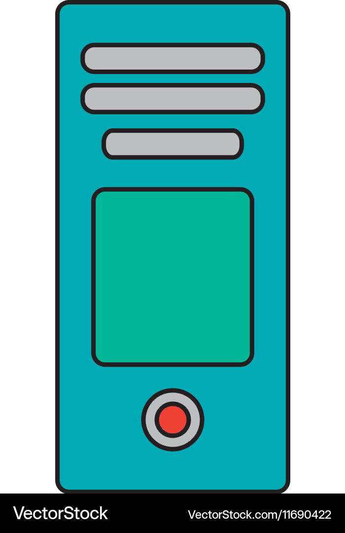 Isolated cpu device design vector image