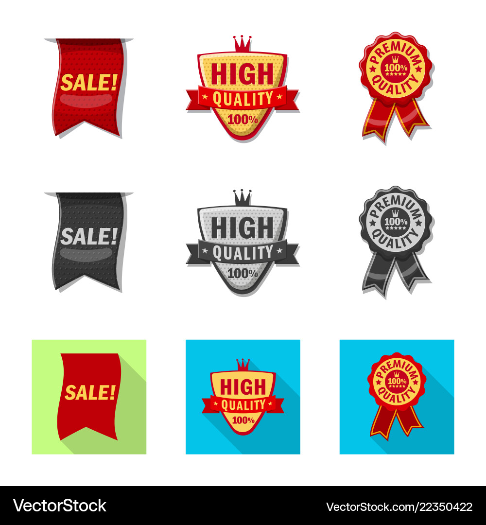 Isolated object of emblem and badge symbol set Vector Image