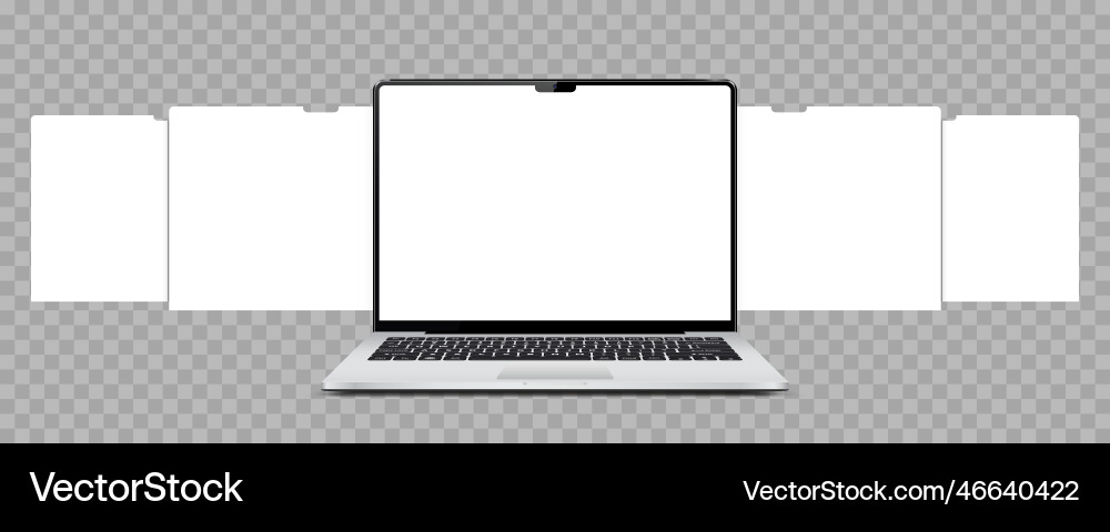 Laptop with blank web pages mockup for showing Laptop with blank web pages mockup for showing vector image