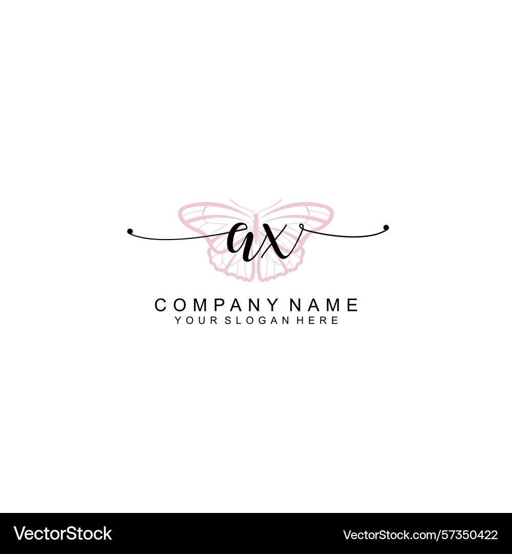 Minimalist handwritten ax initial logos with soft Minimalist handwritten ax initial logos with soft Vector Image