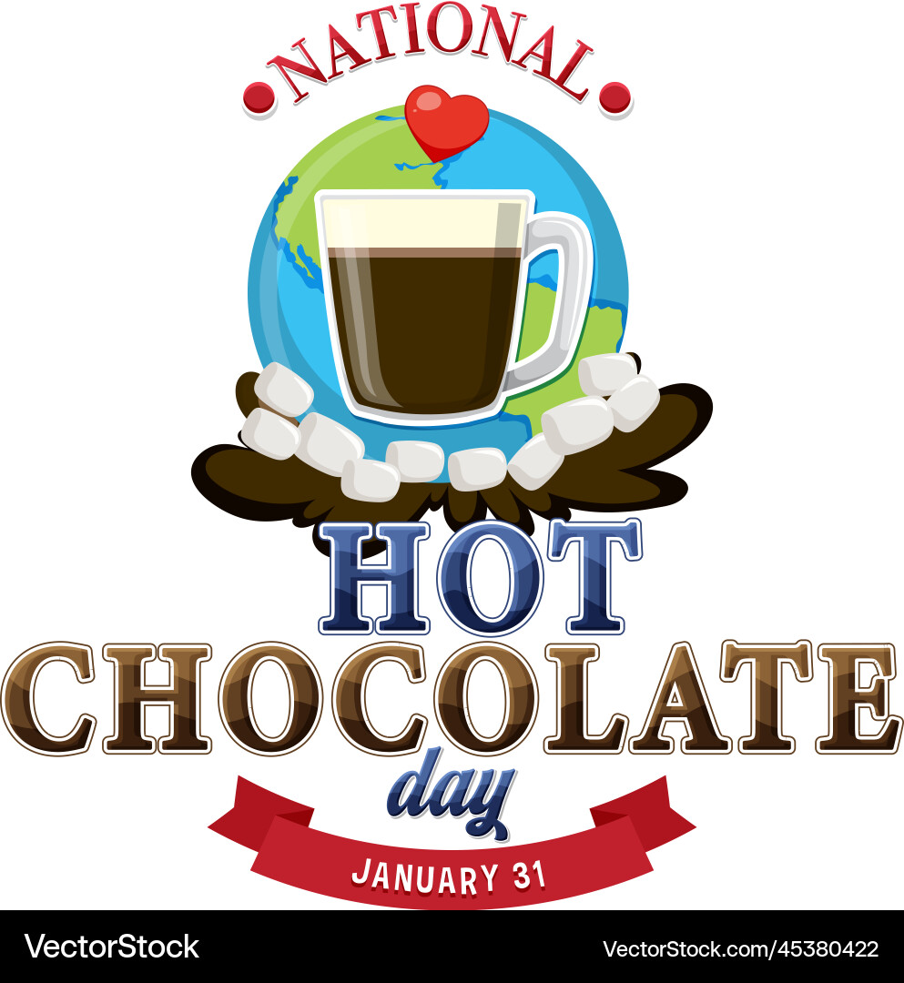 National hot chocolate day banner design Vector Image