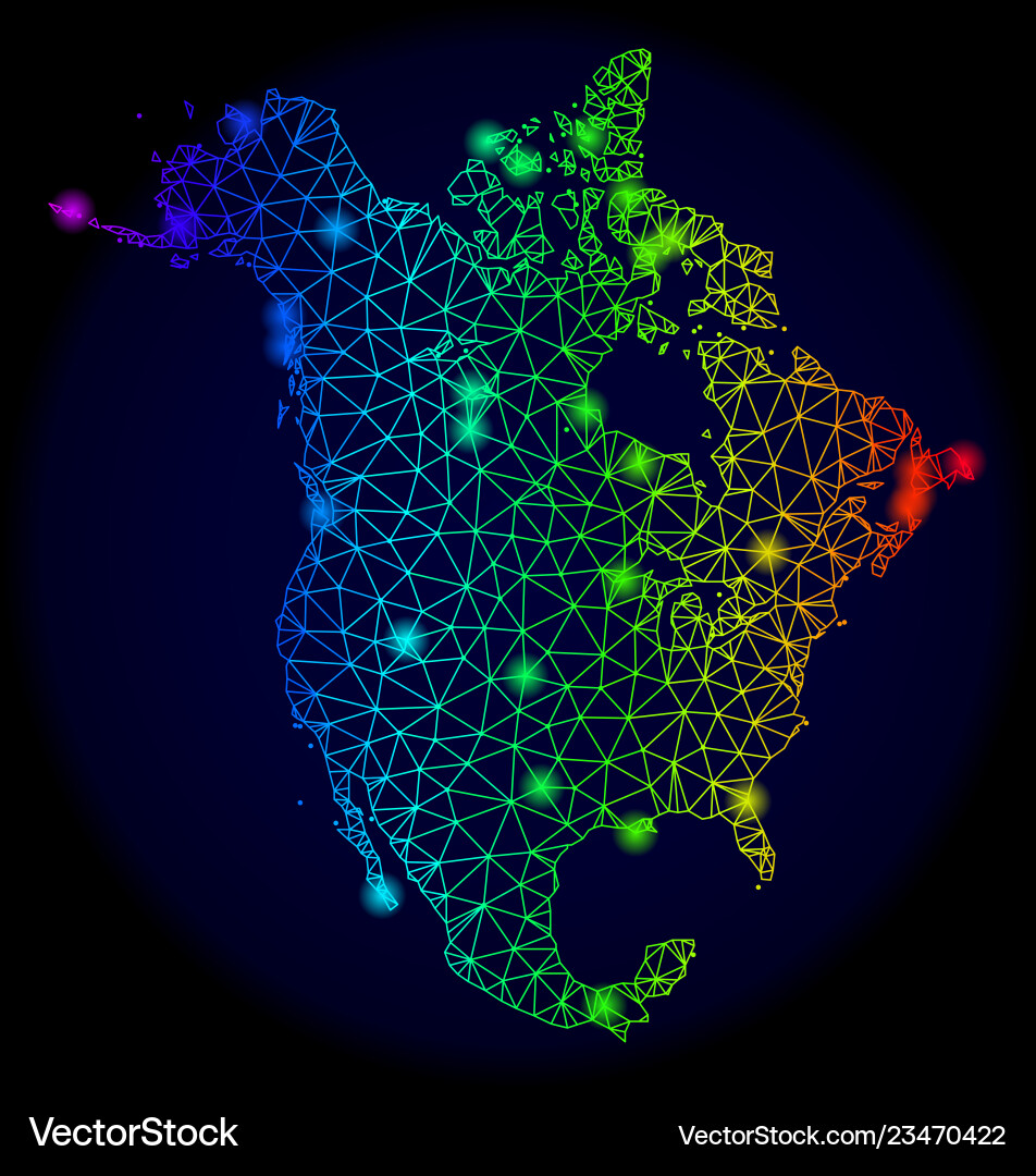 Polygonal wire frame spectrum mesh map Polygonal wire frame spectrum mesh map vector image