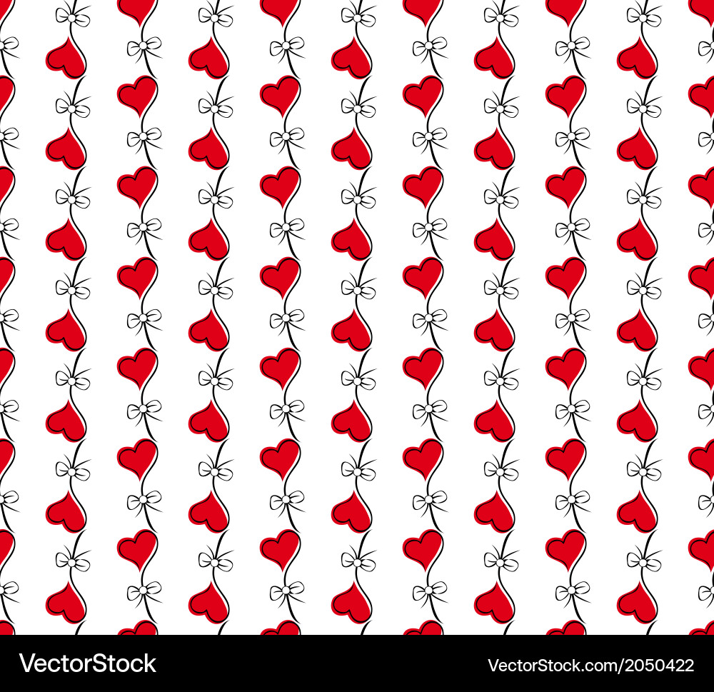 Retro seamless pattern with colorful hearts vector image