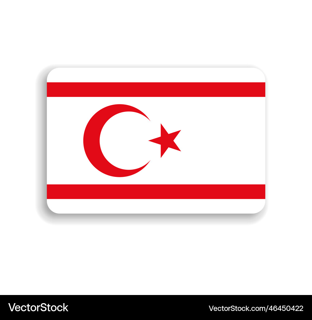 Rounded rectangle flag of northern cyprus Rounded rectangle flag of northern cyprus vector image