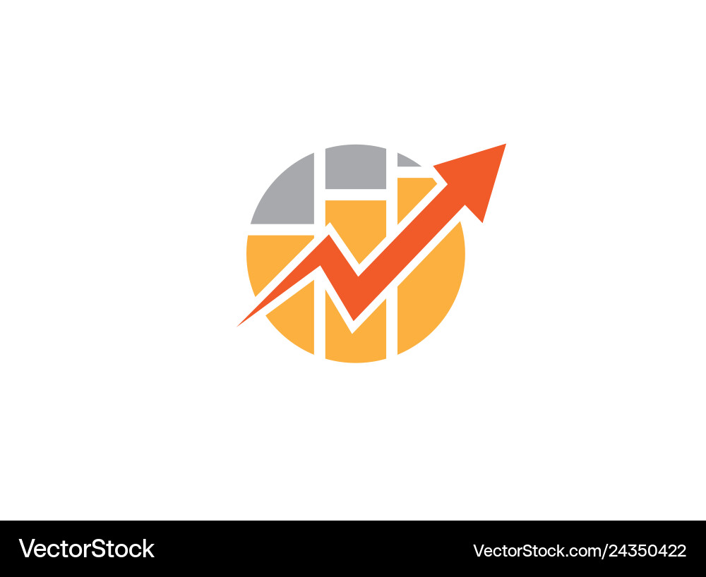 Shape and chart bar arrow for statistics vector image