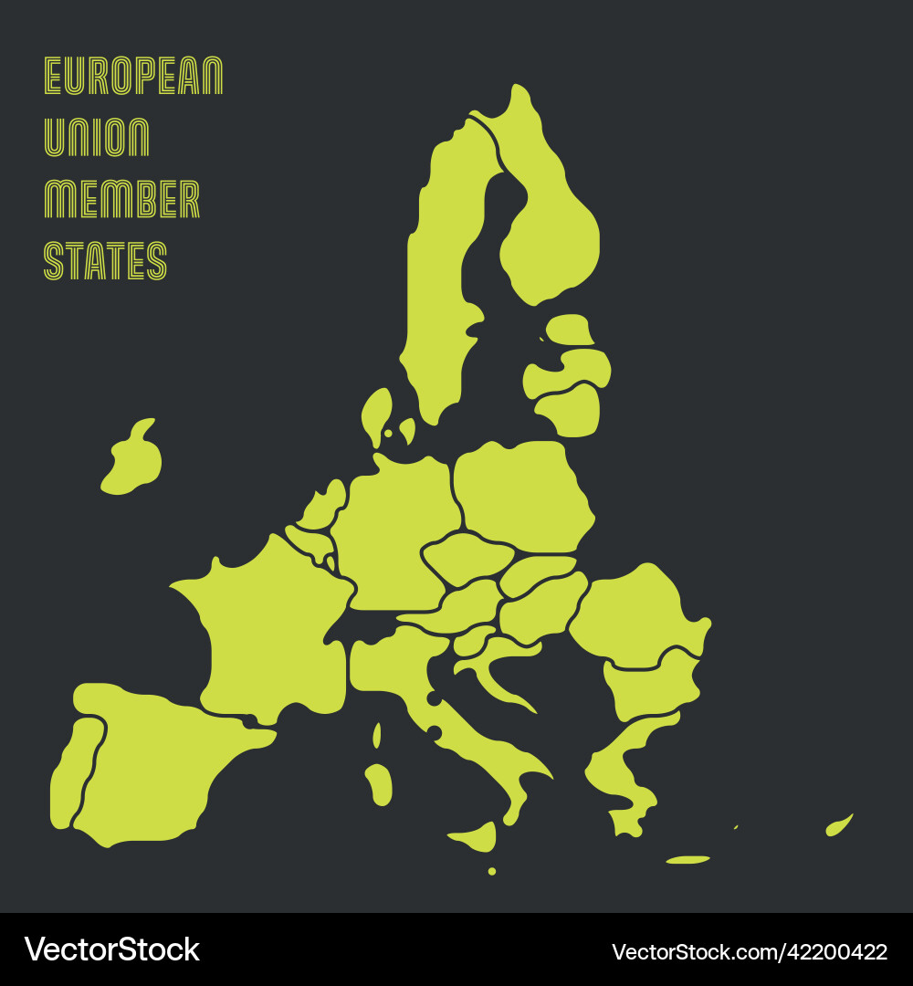 Simplified smooth map of eu Simplified smooth map of eu vector image