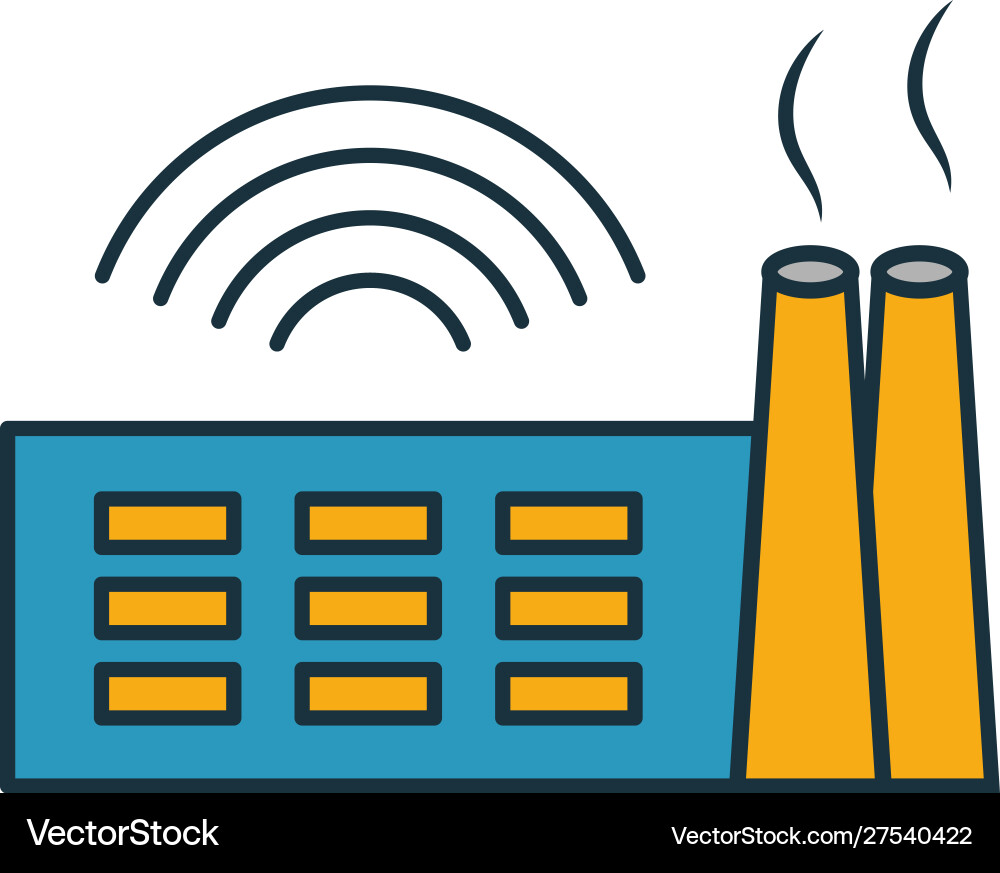 Smart factory icon set four elements in different Vector Image