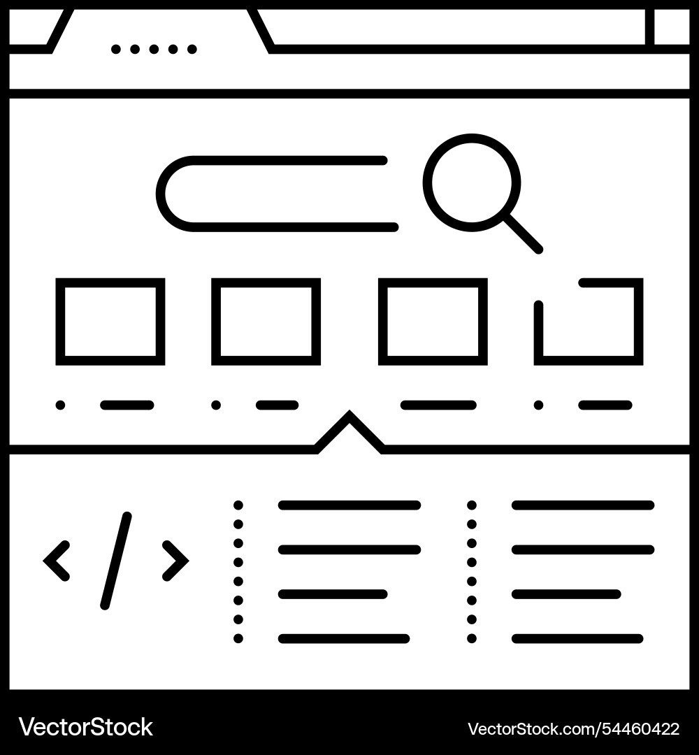 Structured data markup seo line icon Structured data markup seo line icon Vector Image