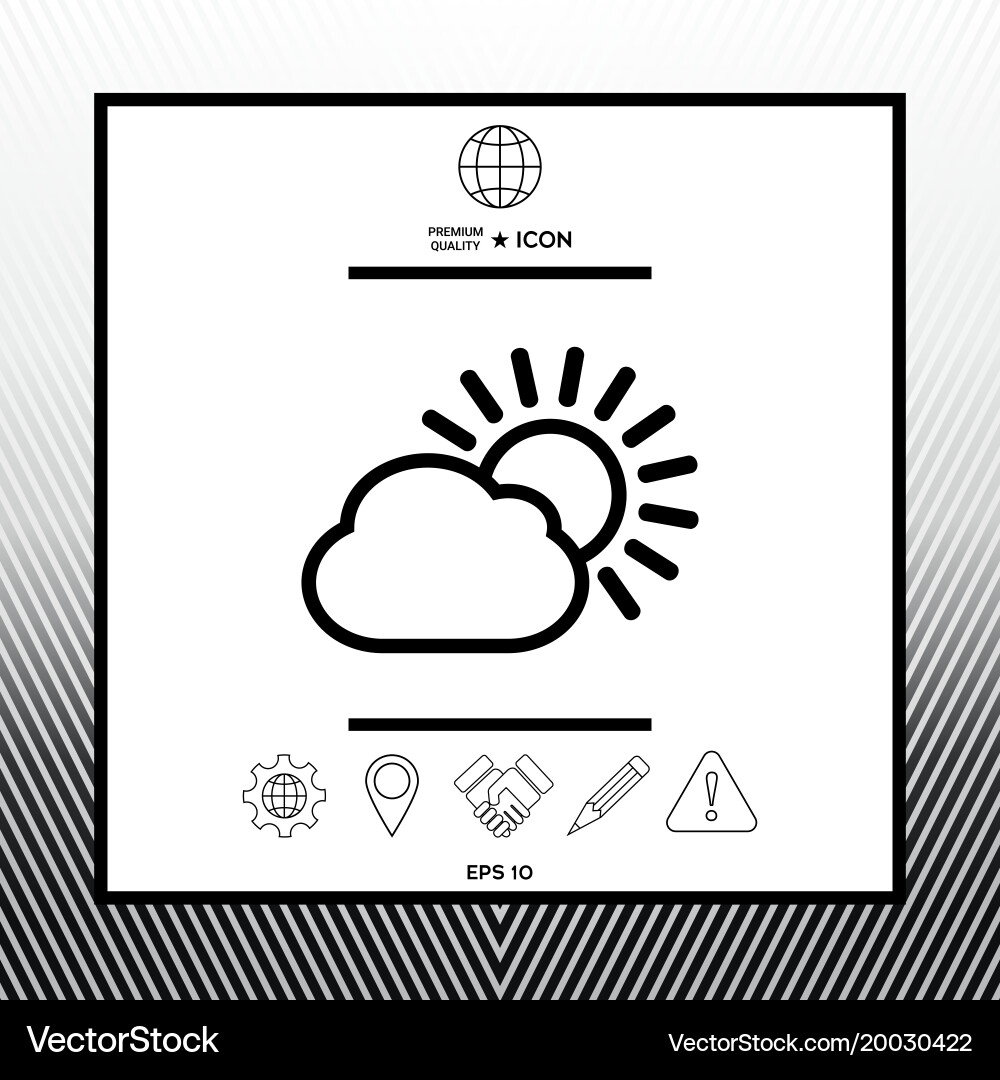 Sun cloud line icon Royalty Free Vector Image - VectorStock