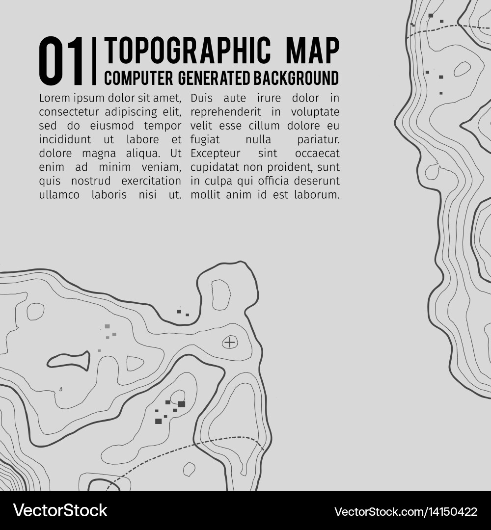 Topographic map background with space for copy Vector Image