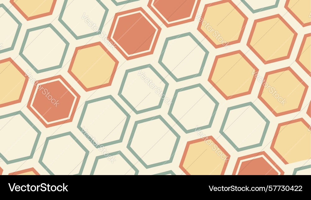 Warm toned seamless hexagonal pattern background vector image