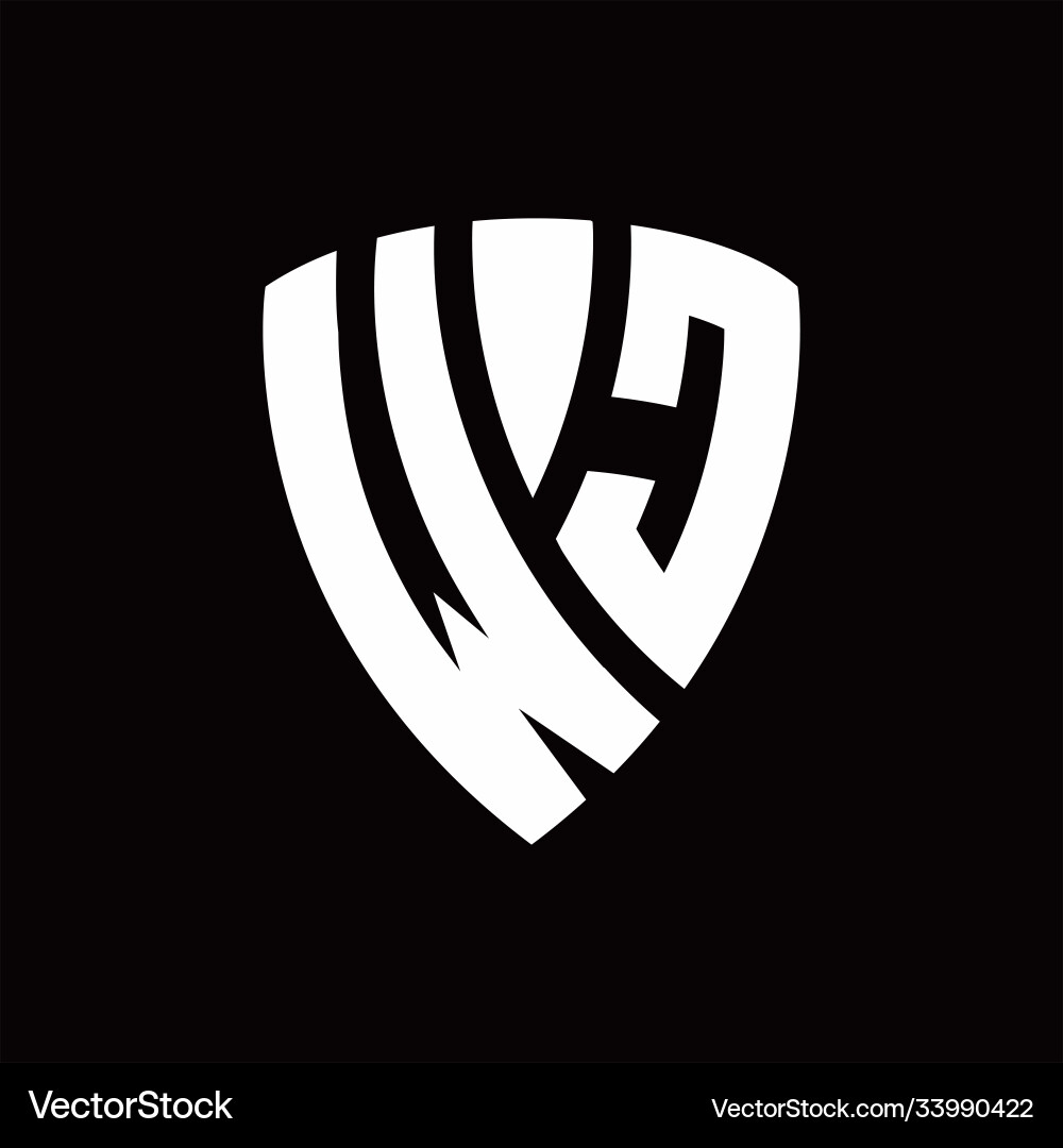 Wc logo monogram with shield elements shape Wc logo monogram with shield elements shape vector image