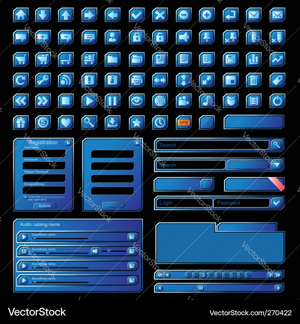 Web Interface Elements Vector Image