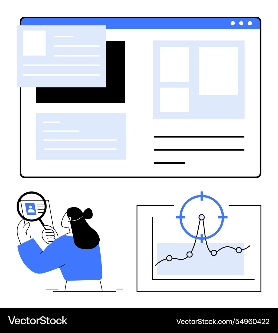 Webpage layout with data analysis and user profile Webpage layout with data analysis and user profile vector image