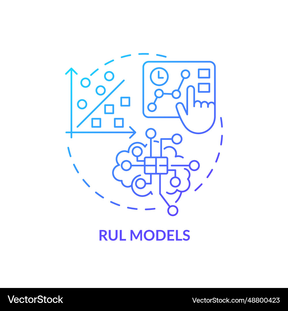 2d gradient thin linear icon rul models concept 2d gradient thin linear icon rul models concept Vector Image