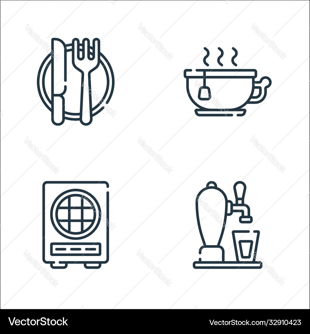 Bar line icons linear set quality Bar line icons linear set quality vector image