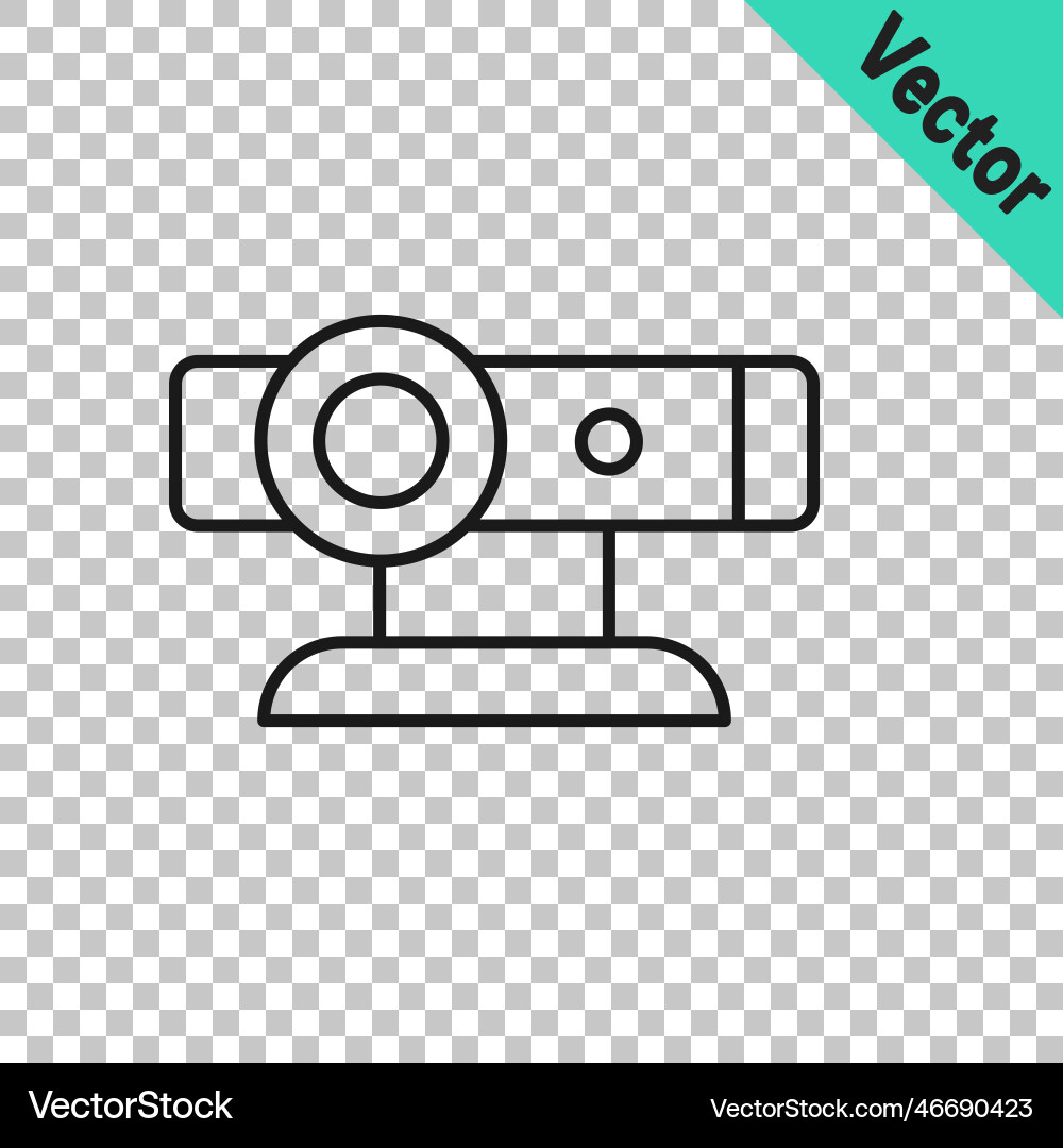 Black line web camera icon isolated on transparent Black line web camera icon isolated on transparent Vector Image