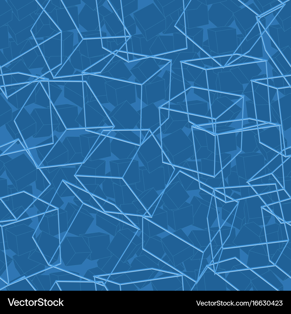 Blue cube abstract background vector image