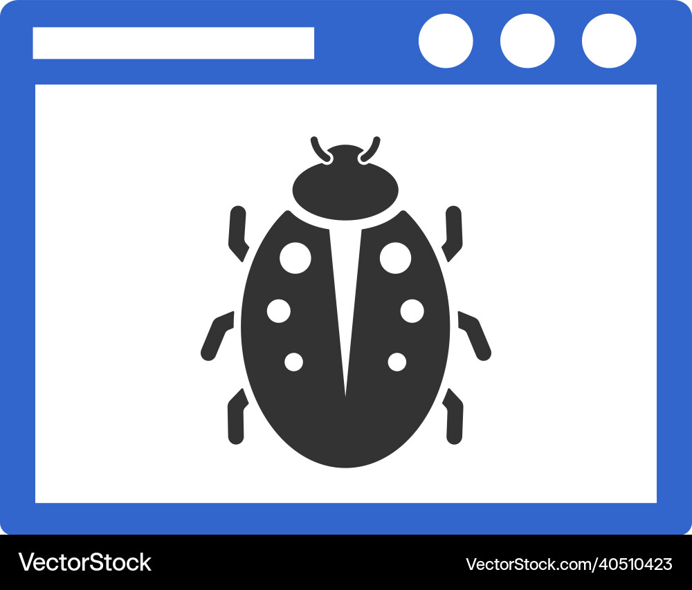Bug fixing on computer browser vector image