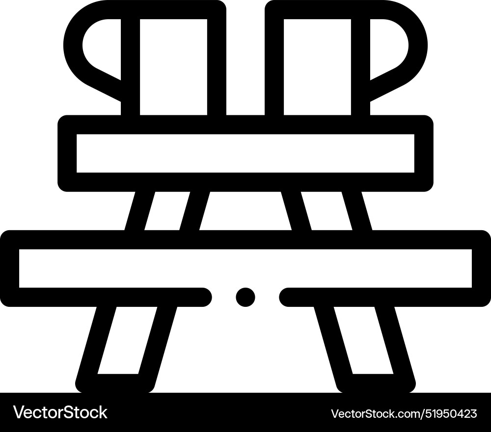 Camping table icon thin linear style design Camping table icon thin linear style design vector image