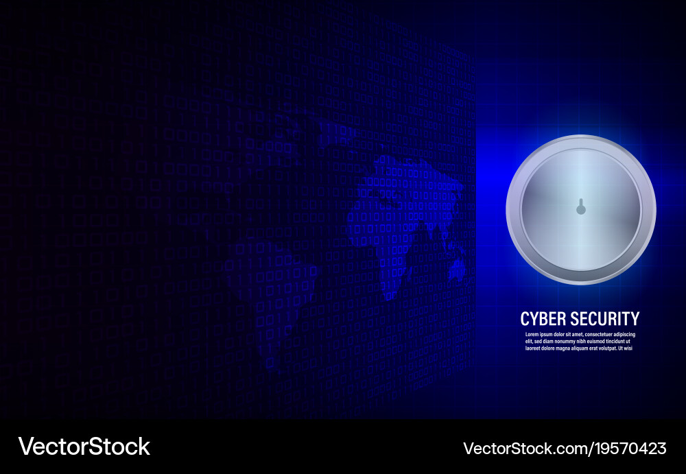Closed padlock on binary code background Vector Image