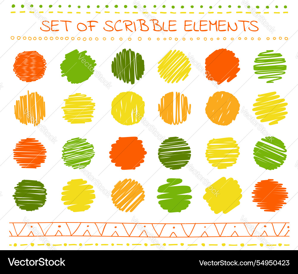 Collection of scribbled lines in hand drawn style Collection of scribbled lines in hand drawn style vector image