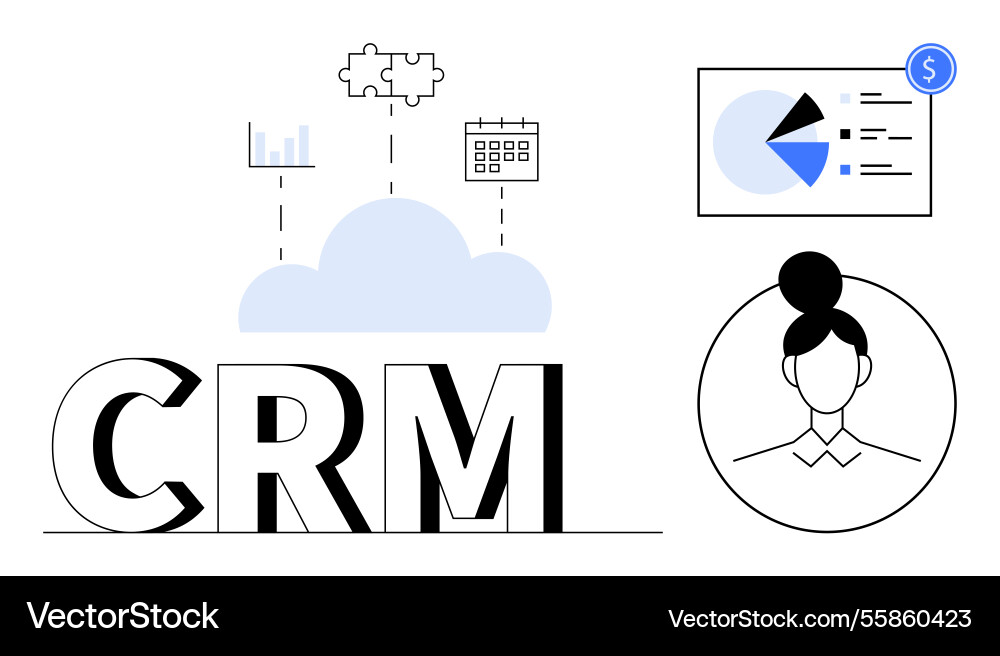 Crm tools with cloud integration for analytics Crm tools with cloud integration for analytics vector image