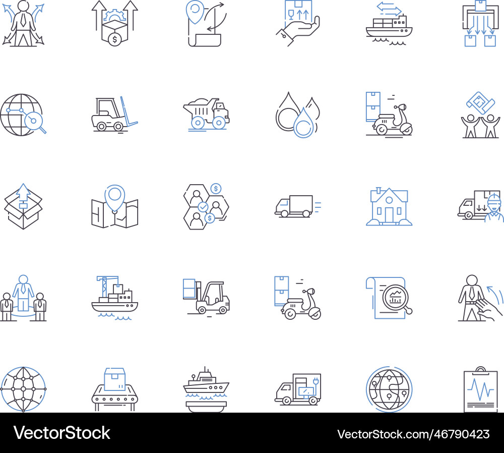 Delivery line icons collection dispatch shipment Delivery line icons collection dispatch shipment vector image