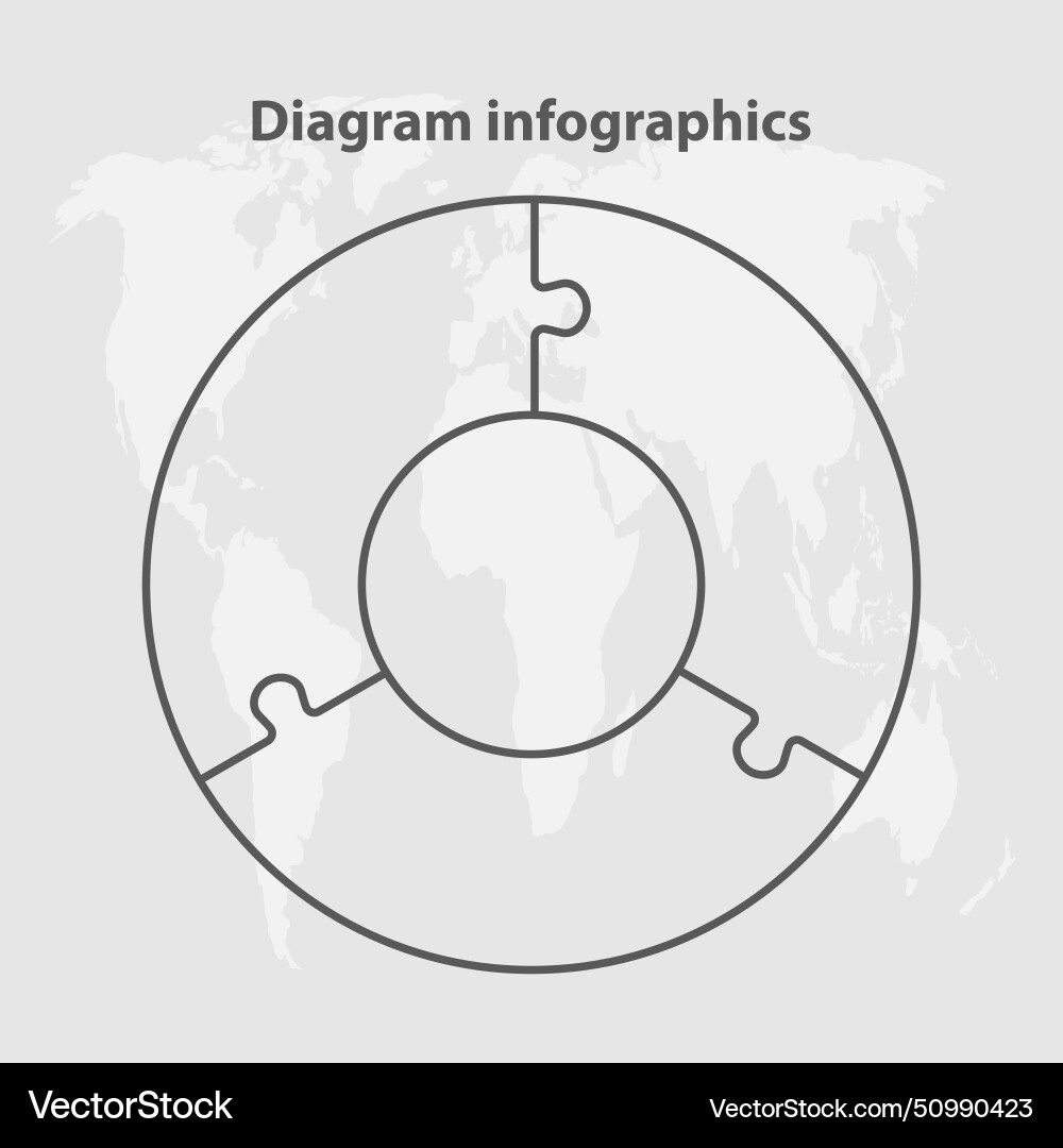 Diagram infographic for 3 steps circle puzzle Vector Image
