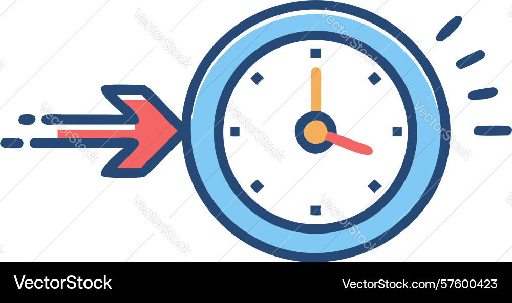 Efficient time goal clock with speed target vector image