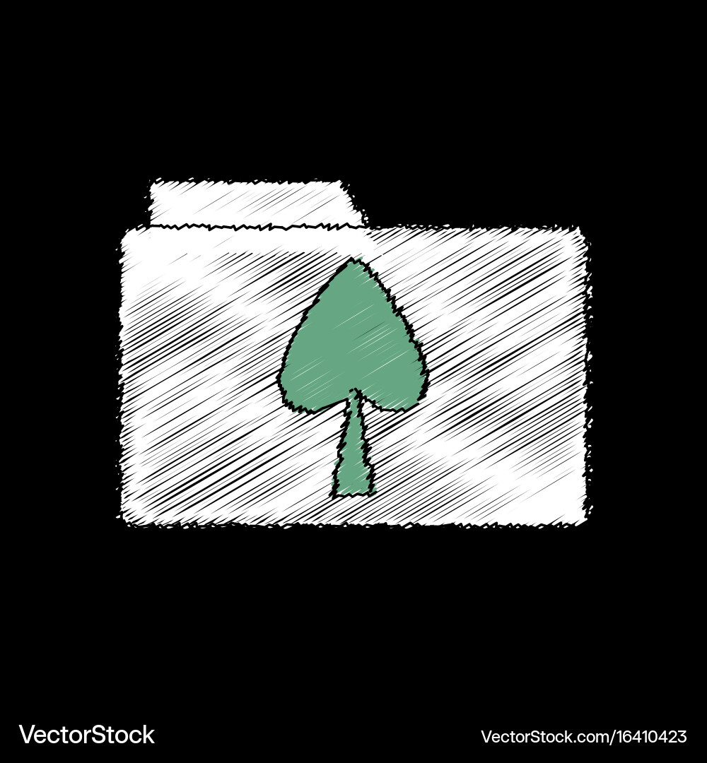 Flat shading style icon spade symbol on folder vector image