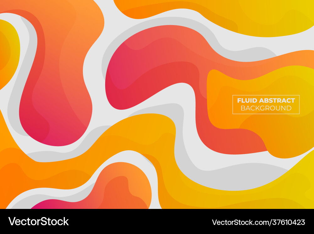 Fluid dynamic shape gradient yellow and orange Fluid dynamic shape gradient yellow and orange vector image