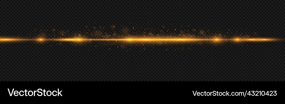 Glanz gelbe Linie horizontale Lichtstrahlen blinken Glanz gelbe Linie horizontale Lichtstrahlen blinken vektorbild