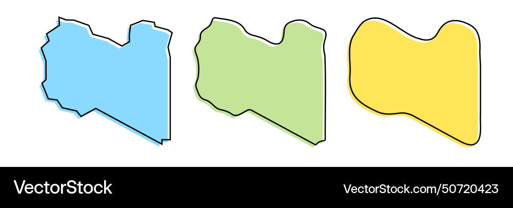 Libya country map in three levels Libya country map in three levels vector image