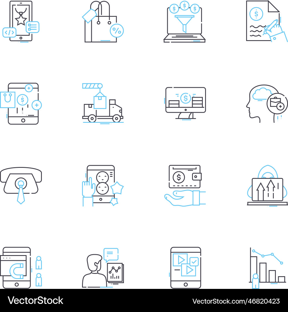 Mobile design linear icons set responsive Mobile design linear icons set responsive vector image