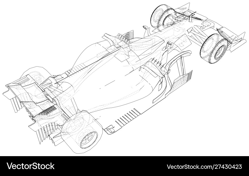 Model speed car wire-frame eps10 format Model speed car wire-frame eps10 format vector image