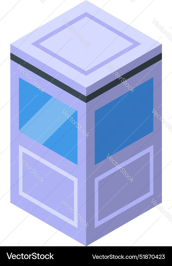 Modern security checkpoint building isometric Modern security checkpoint building isometric vector image