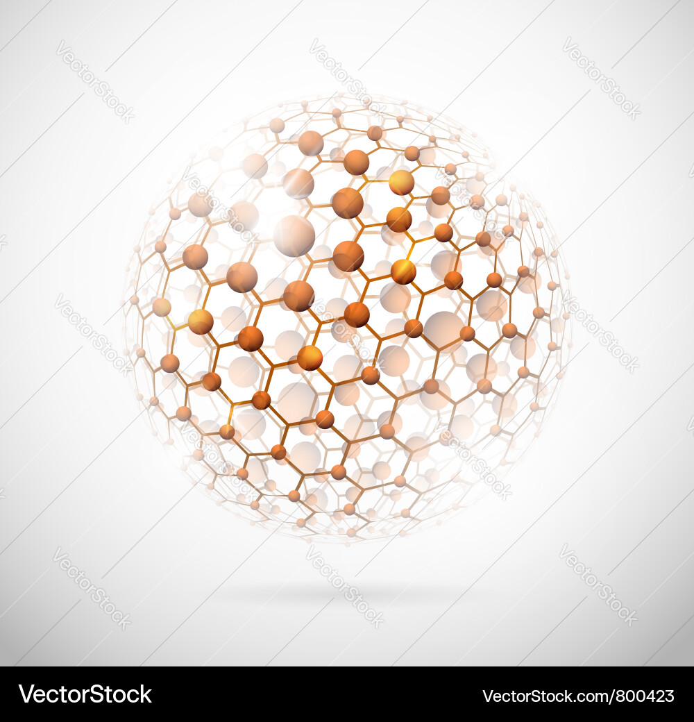 Molecular Sphere Structure Vector Image
