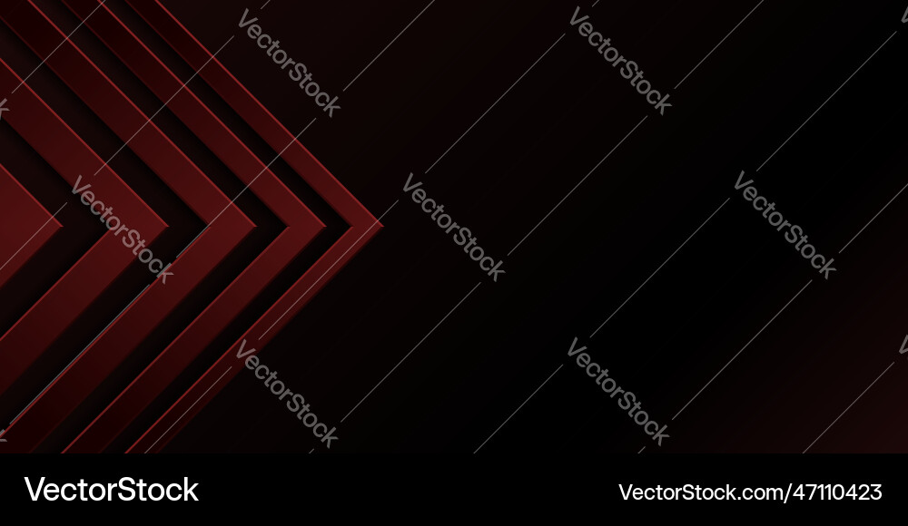 Red right triangle dark abstract background vector image