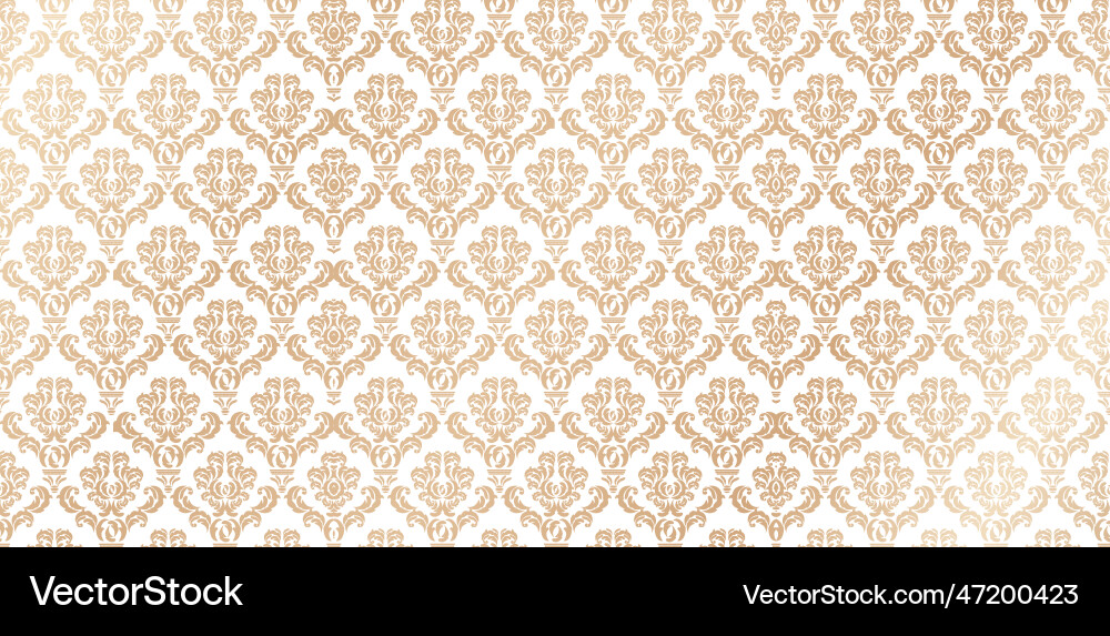 Seamlessly patterns golden damask backgrounds vector image